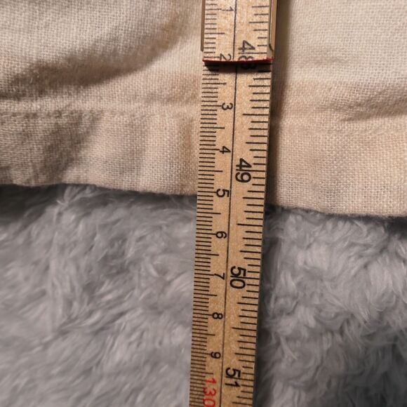 BP Jumpsuit Womens M Ivory Striped Wide Leg Pockets Linen Blend Gauzy Beachy - Picture 7 of 11